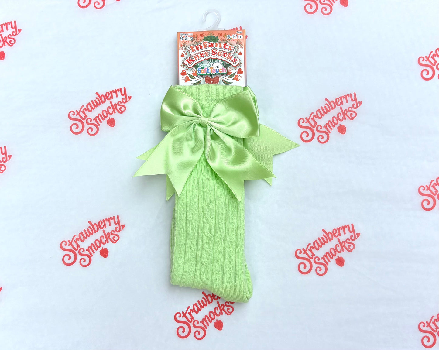 Soft Touch Knee Bow Socks - Mint IN STOCK CLEARANCE SALE!! 50% OFF