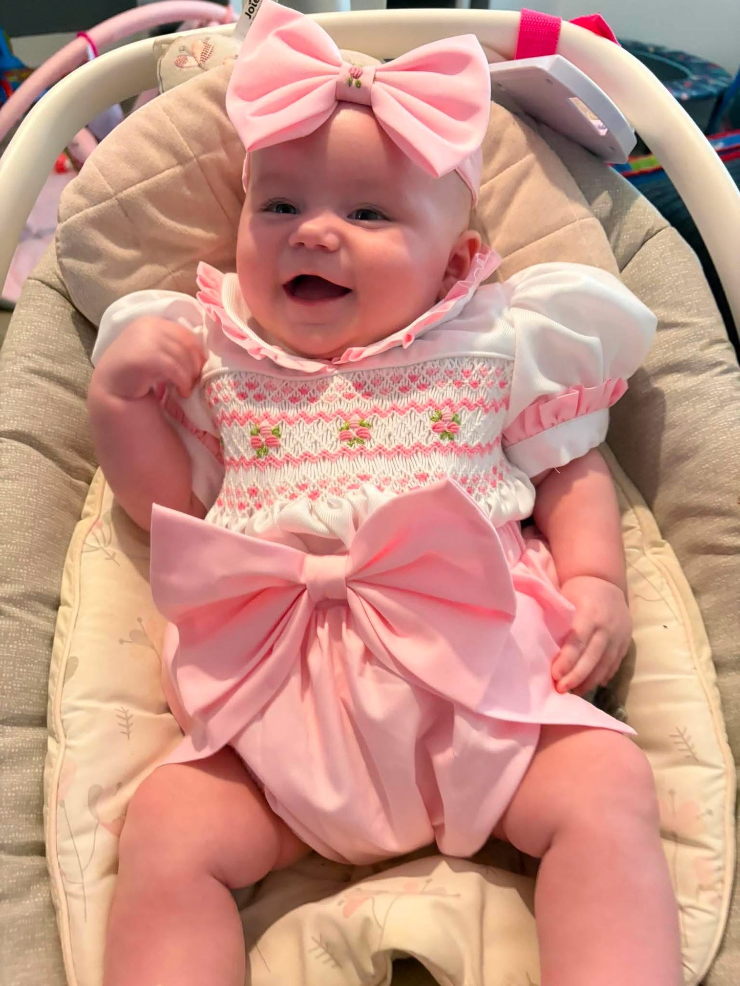 Girls Pink Flower Romper IN STOCK CLEARANCE SALE!! 50% OFF!!