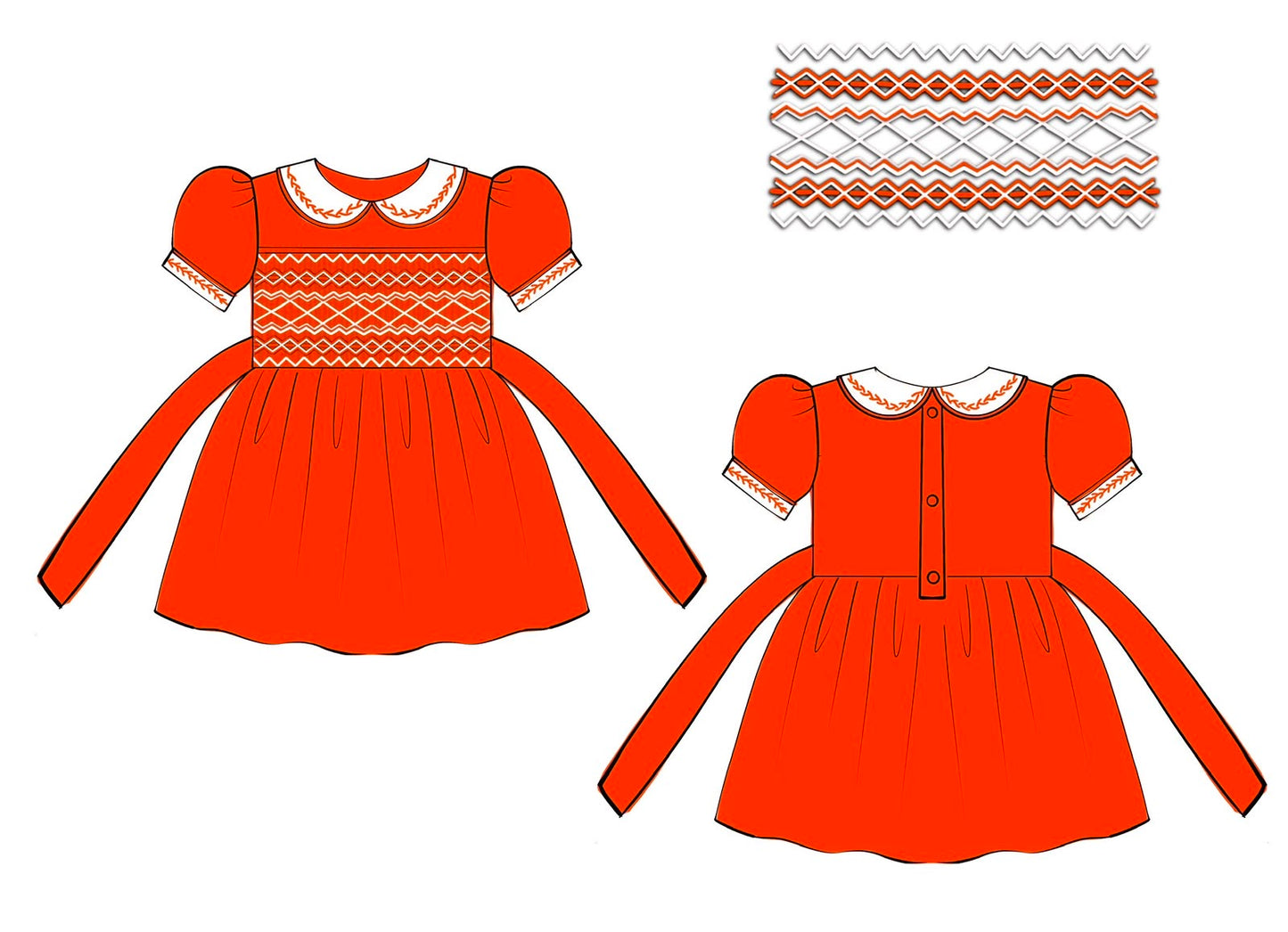 Orange Smock Dress DEPOSIT ONLY DUE IN AUGUST