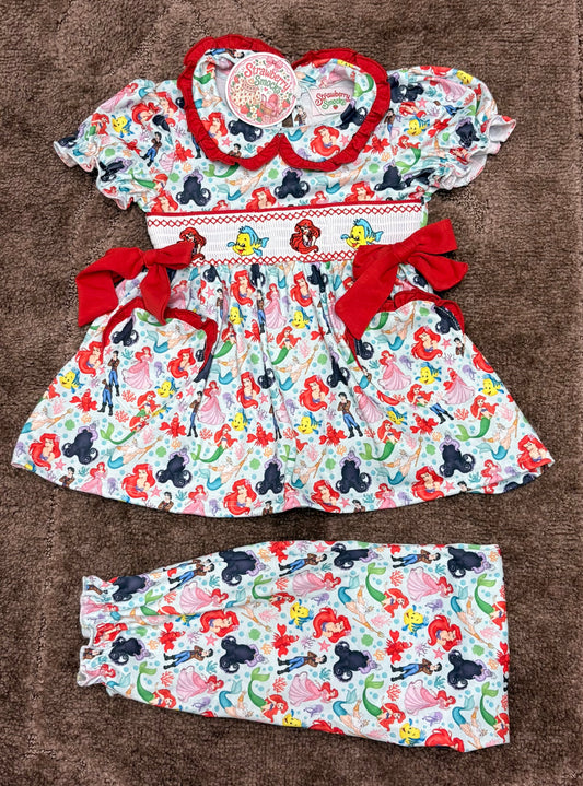 Girls Little Mermaid Smock Pyjamas