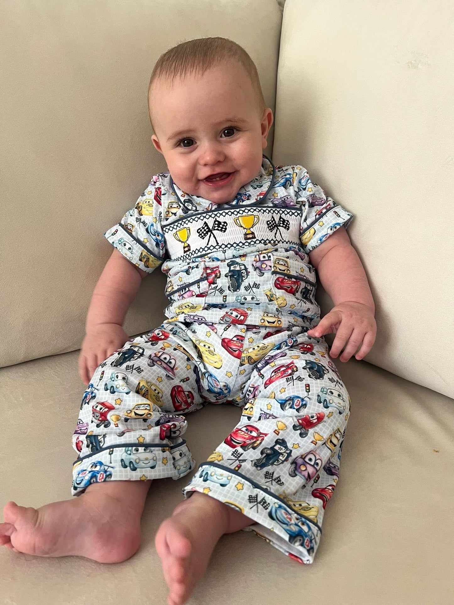 Boys Cars Smock Pyjamas