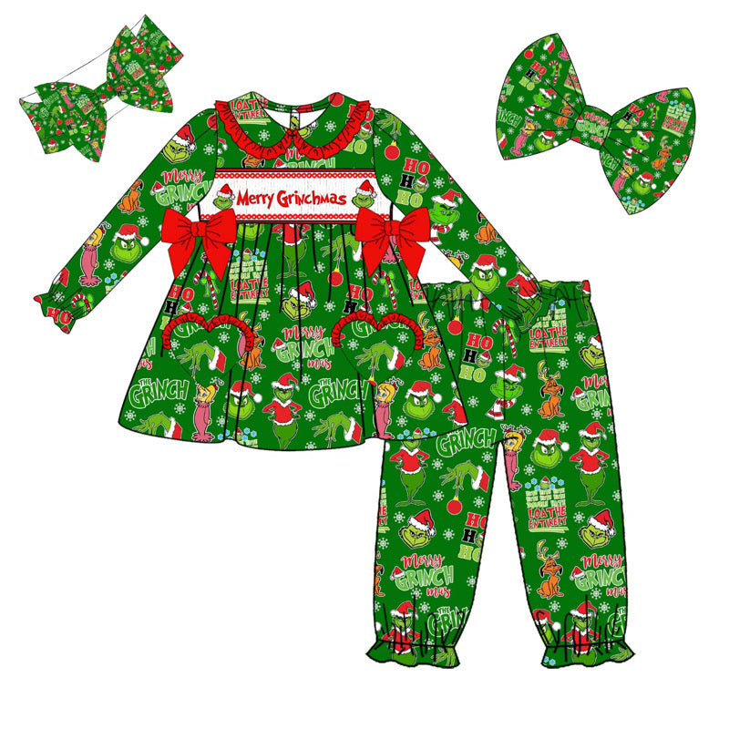 Girls Grinch Christmas Smock Pyjamas DEPOSIT ONLY