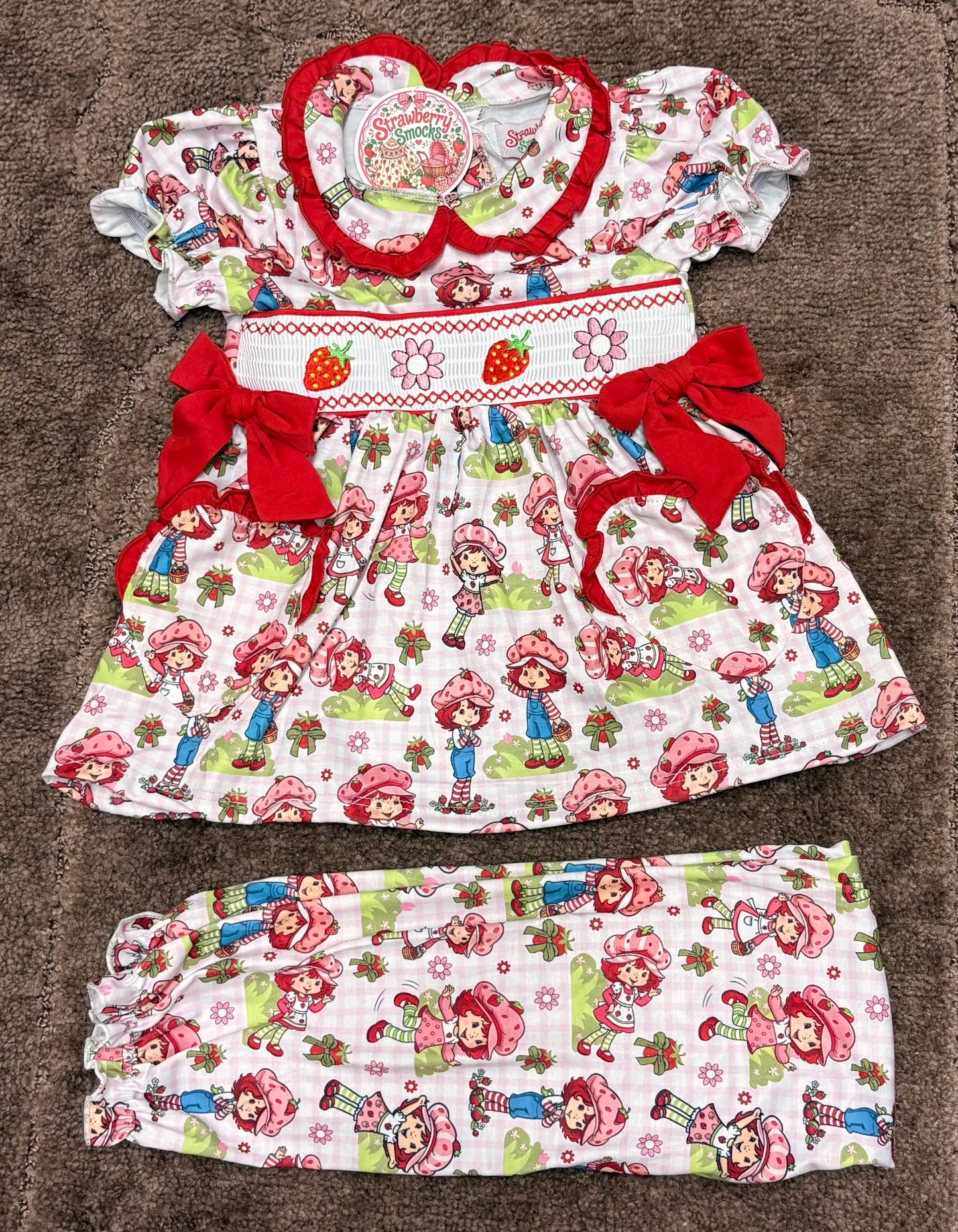 Girls Strawberry Shortcake Smock Pyjamas