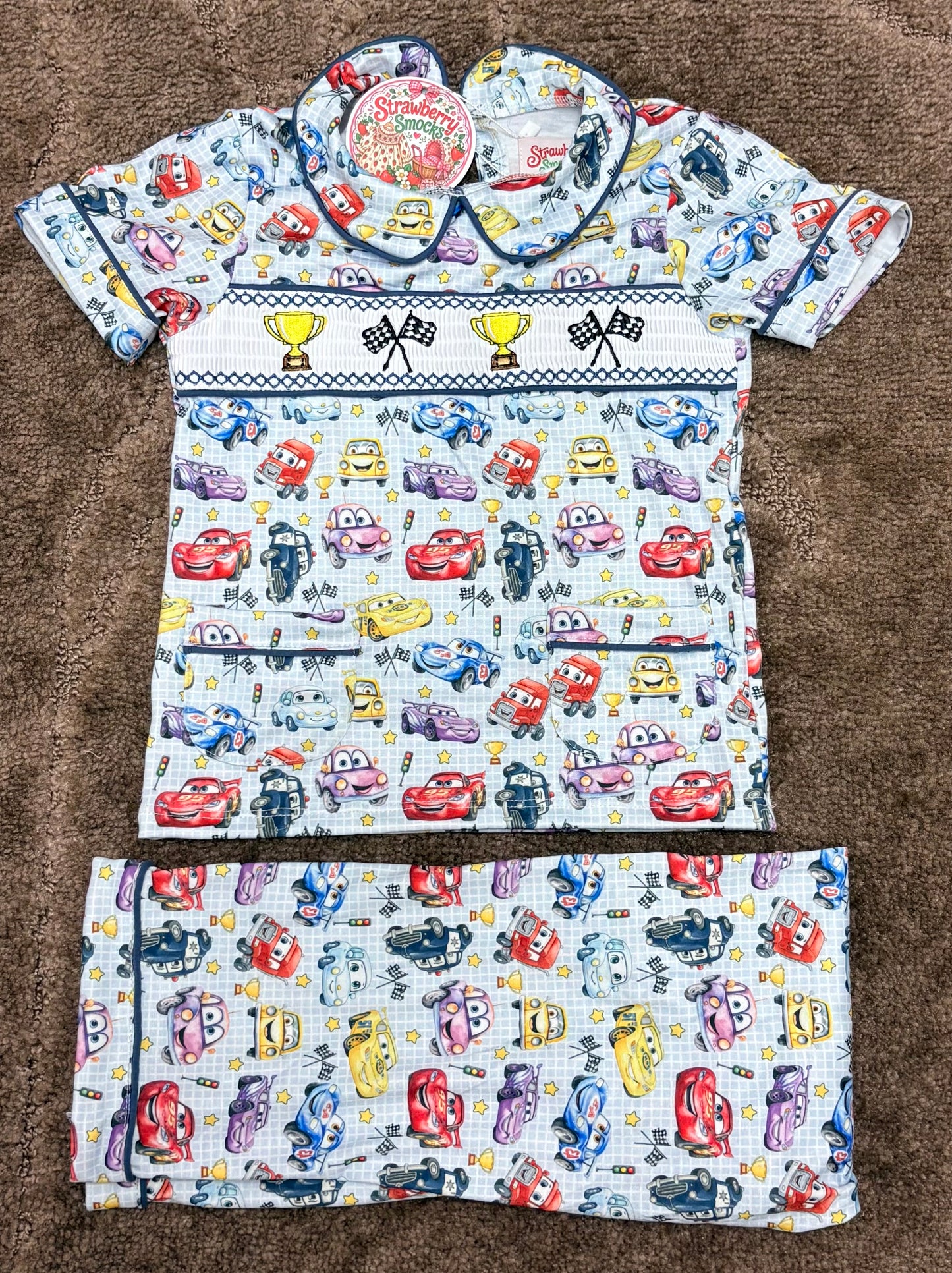 Boys Cars Smock Pyjamas