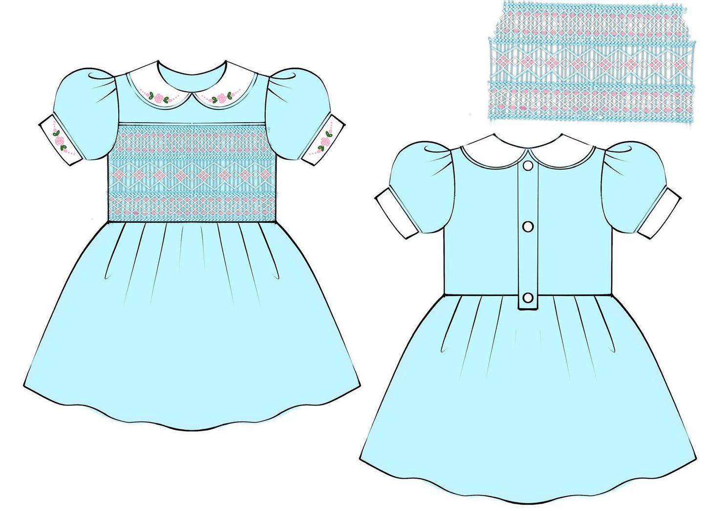 Blue Smock Dress DEPOSIT ONLY DUE MIDDLE OF JULY