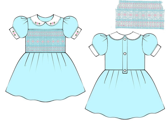Blue Smock Dress DEPOSIT ONLY DUE MIDDLE OF JULY