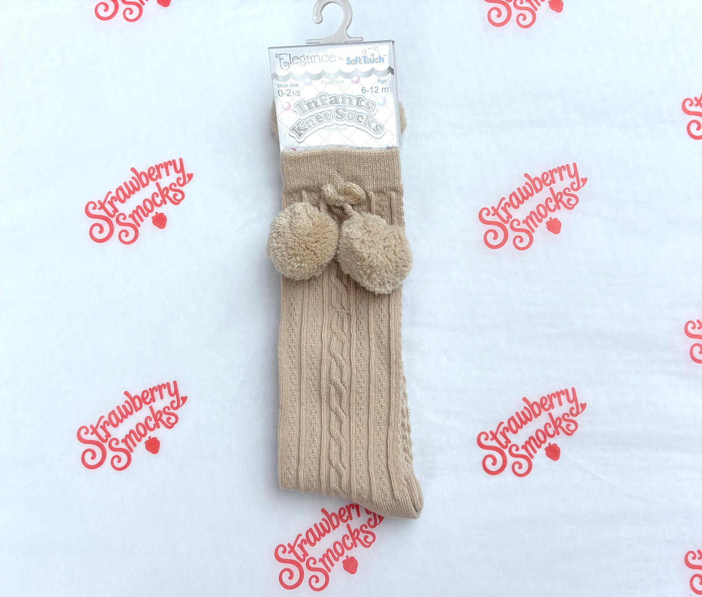 Soft Touch Knee Pom Socks - Coffee IN STOCK CLEARANCE SALE!! 50% OFF