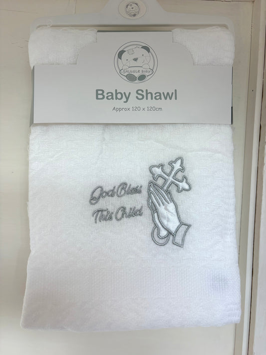God bless this child - Baby Shawl IN STOCK CLEARANCE SALE!!