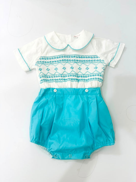 Blue Smock Romper Suit IN STOCK CLEARANCE SALE!! 50% OFF!!