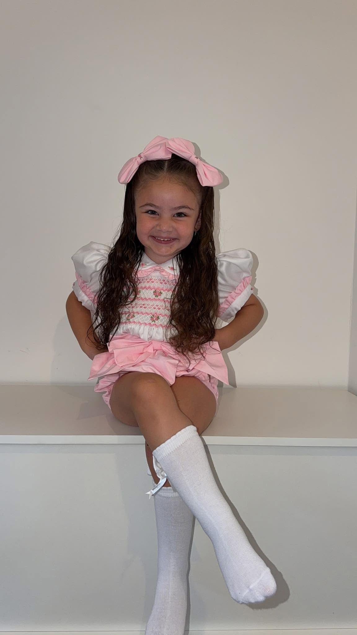Girls Pink Flower Romper IN STOCK CLEARANCE SALE!! 50% OFF!!